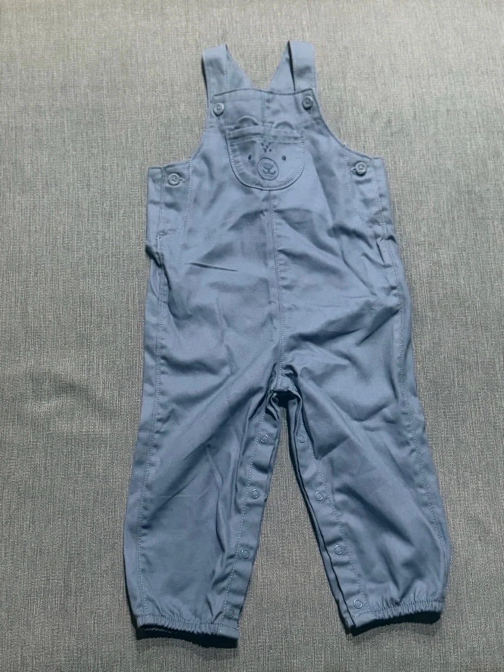 Carter’s‎ Boy’s Blue Overalls with Bear Face Pocket size 18 months
